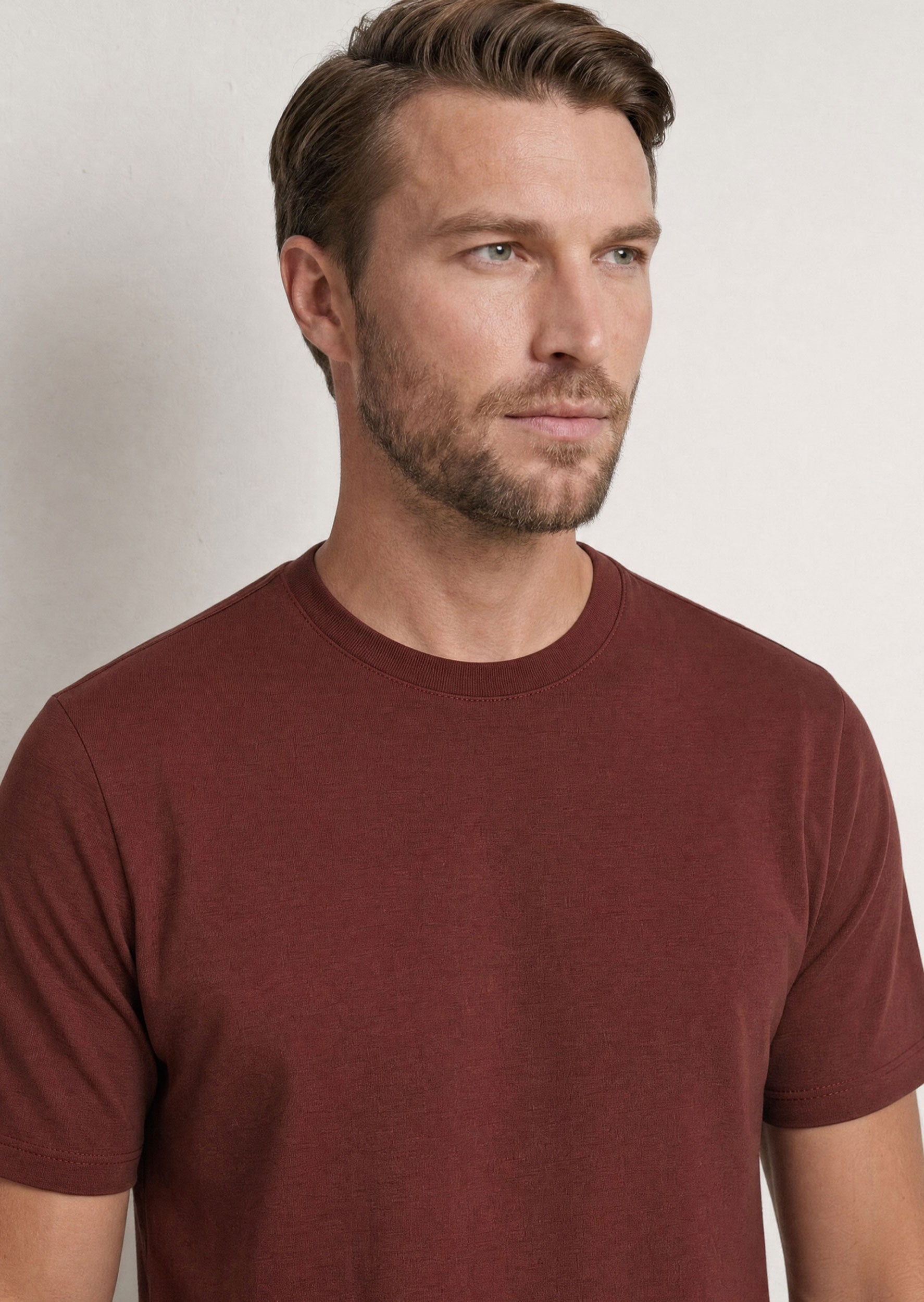 Burgundy Crew Neck T-shirt