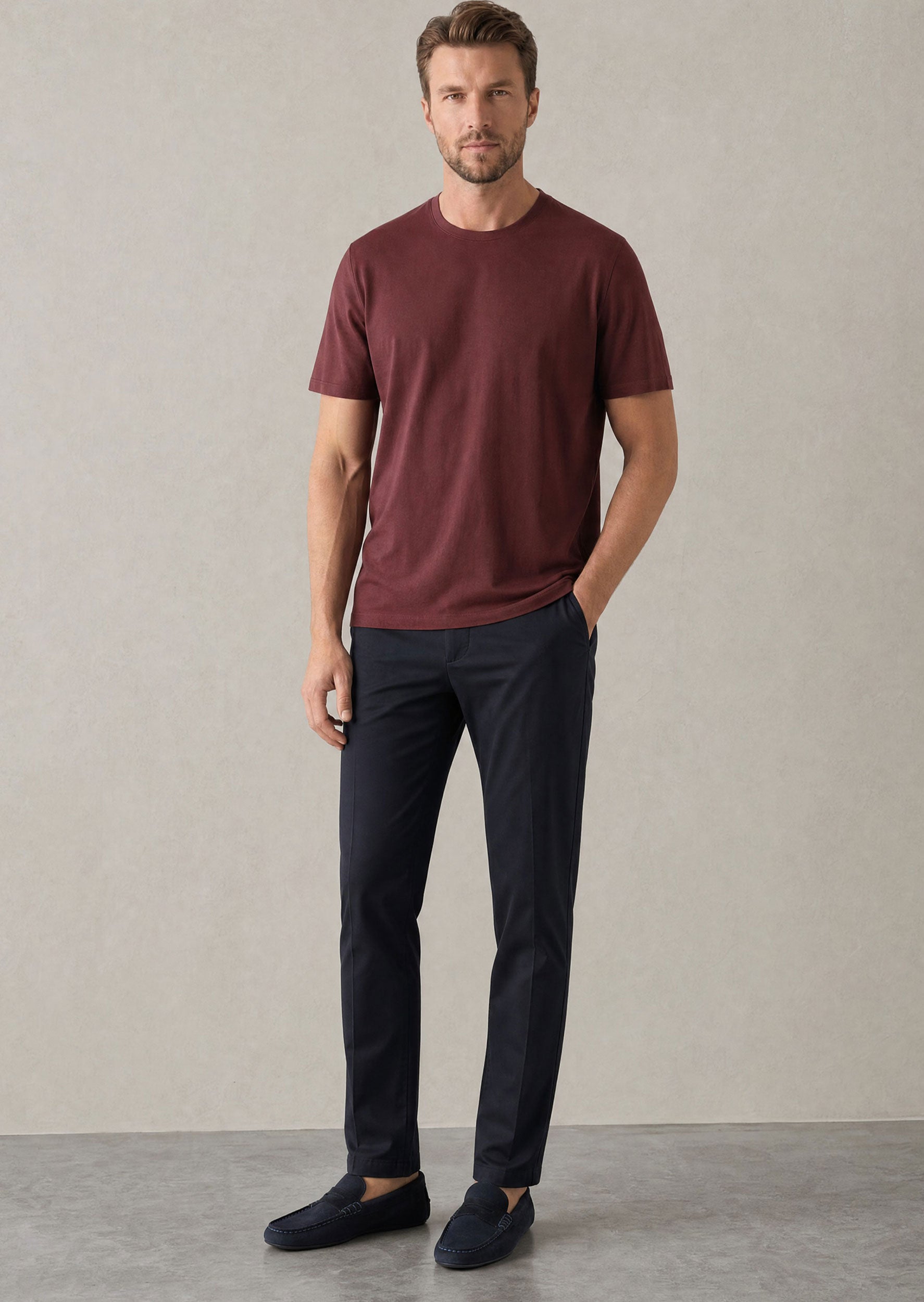 Burgundy Crew Neck T-shirt