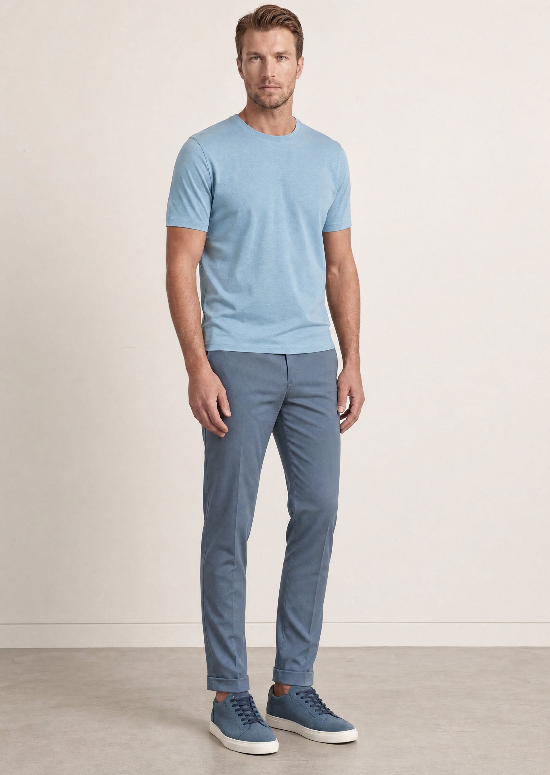 Blue Crew Neck T-shirt